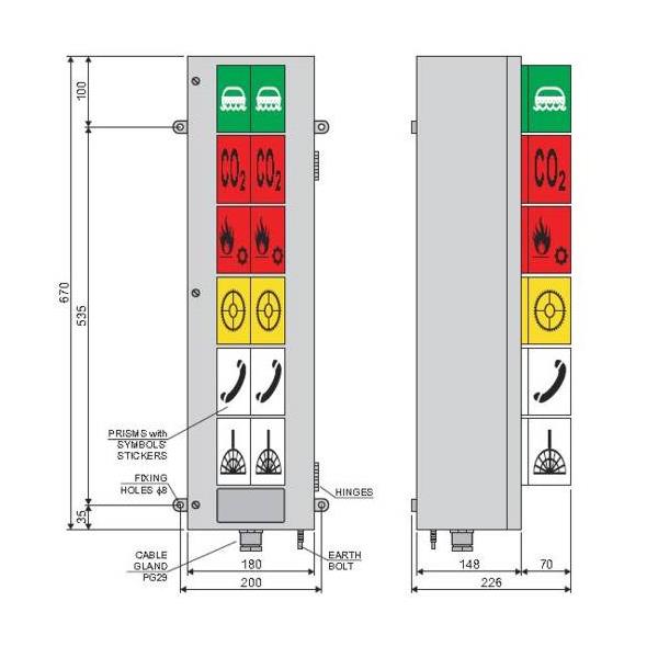 ITS06ER230A-I11200-2 Inelth  Light Column type ITS-06-ER-230-A w/ 6 symbols i.a.t. I-11200-2